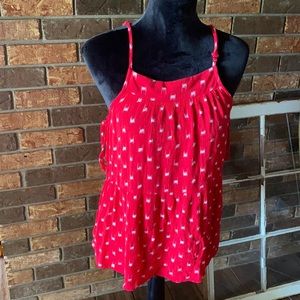 Size small red and white tank